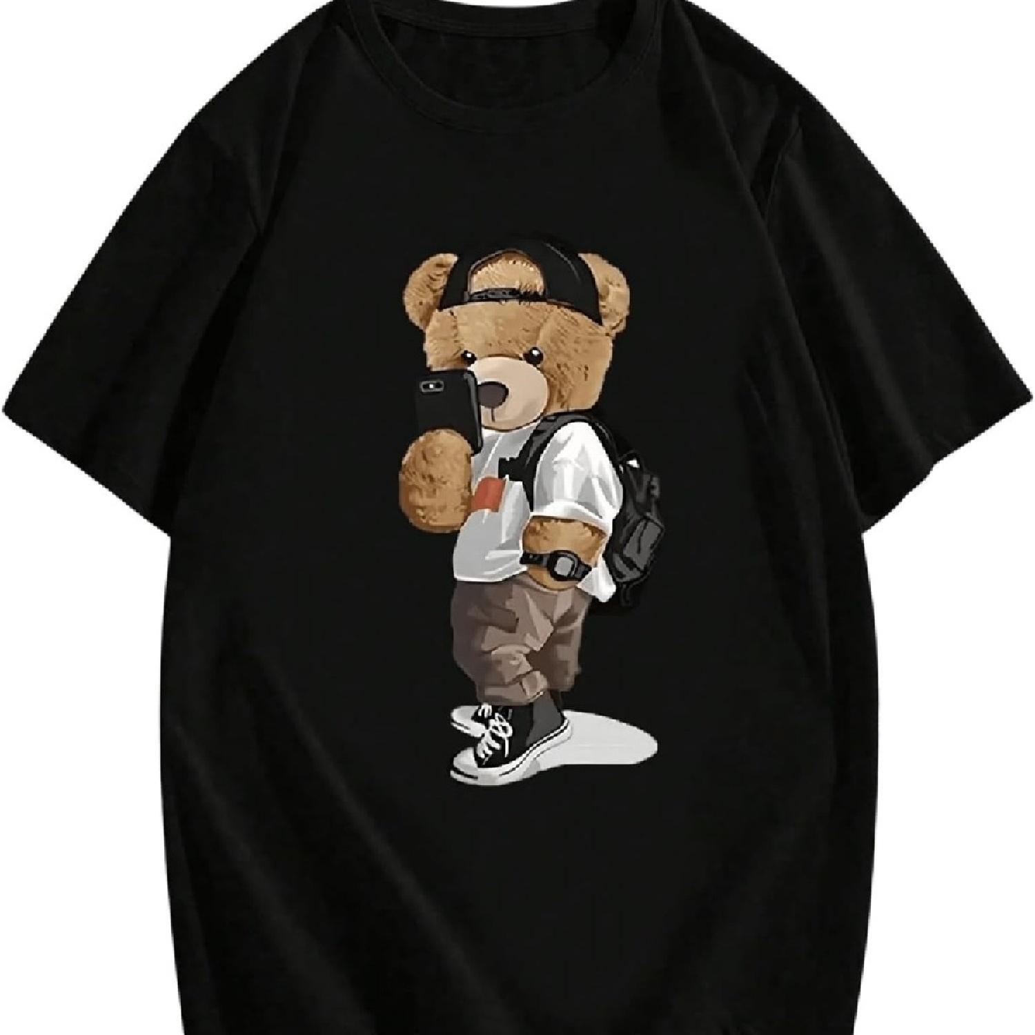 

GORGLITTER Boy s Bear Graphic Tees Short Sleeve Crew Neck T Shirt Cute Summer Top XXXXXL чёрный