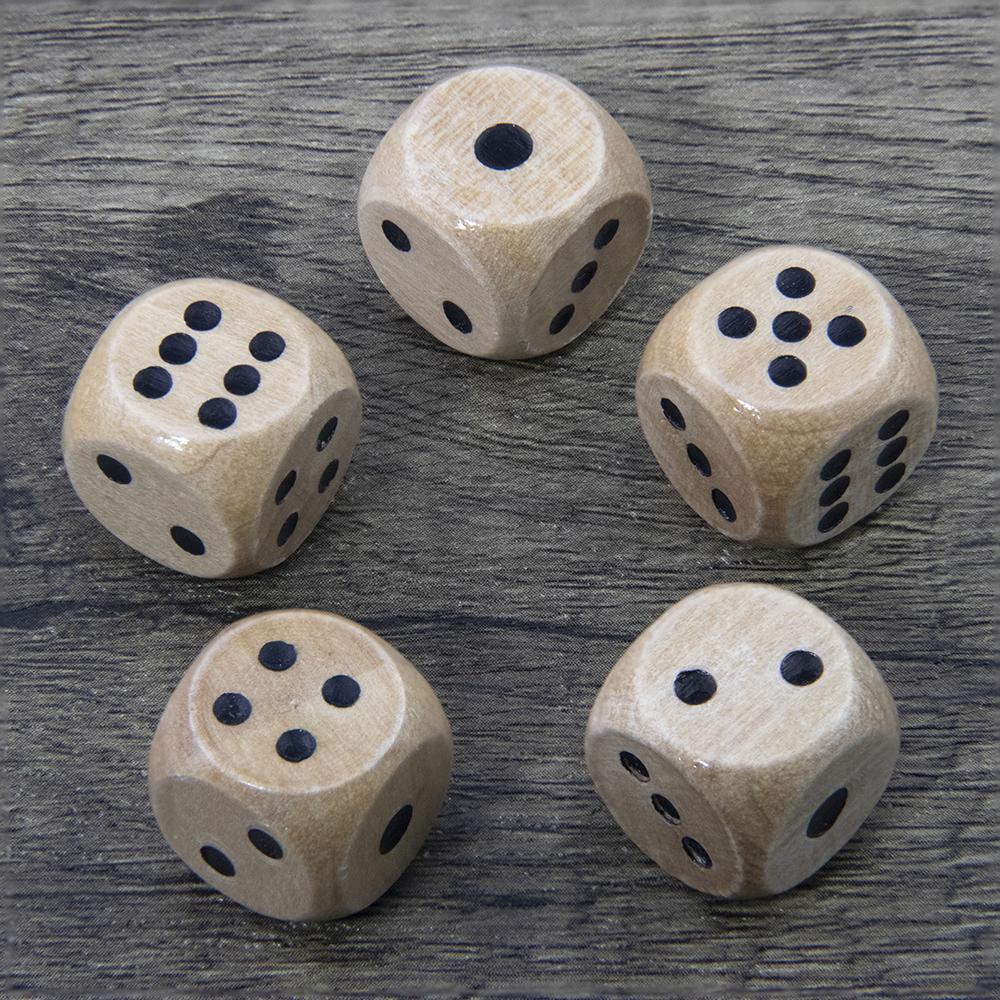 Wooden D6 Dice 6-sides Table Board Game Accessories Wood Dice Digital Game Dice