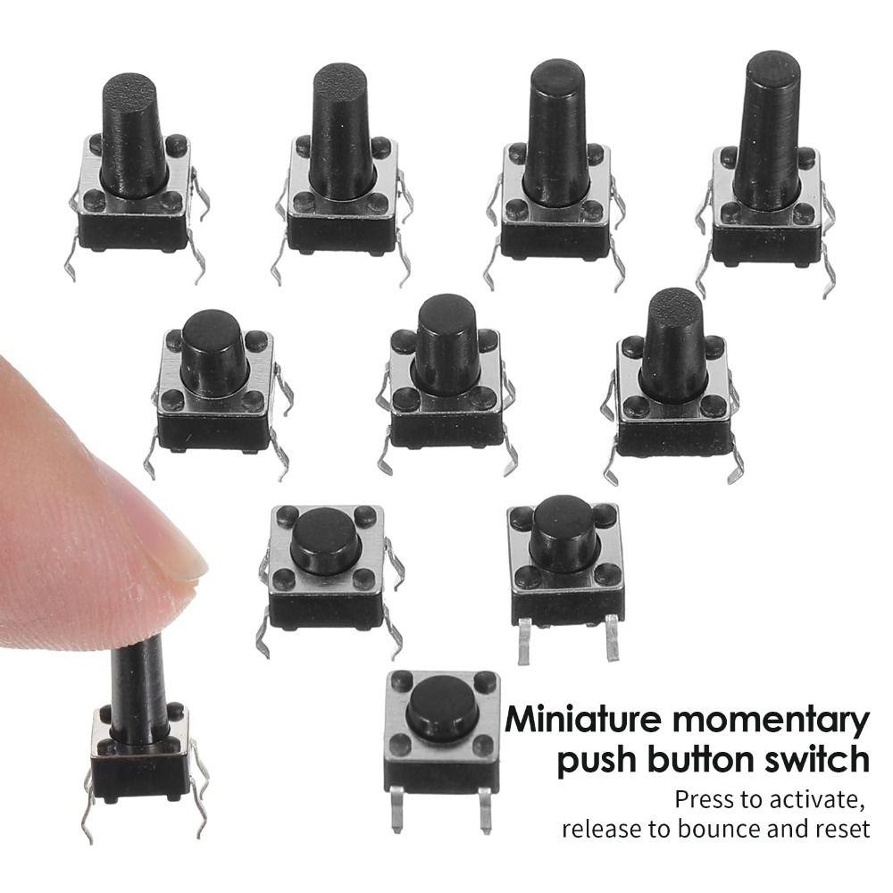 200pcs 4 Feet Key Switch Kit 6*6 Size Tact Push Button Switch Universal Switch Electronic Projects