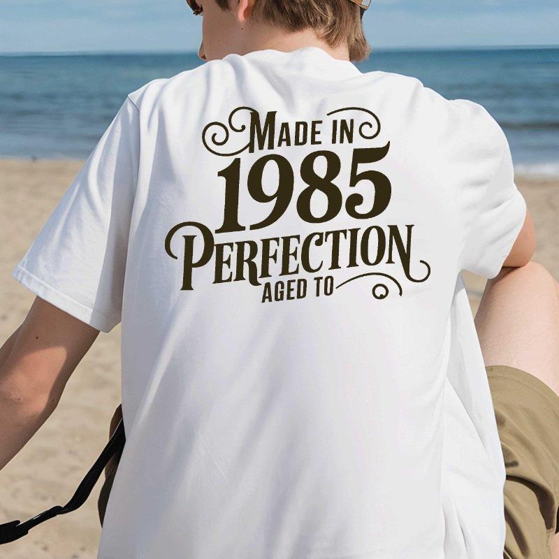 

Men S T-Shirts Featuring a Back Print, Perfect for Basketball Training, Made in 1985 And Designed for Street Style Sessions, Essential Summer Wear S белый