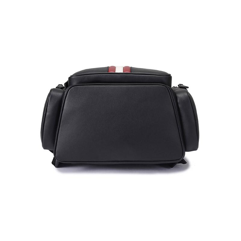 Bally Red Stripe Leather And Fabric Backpack Men Backpack Black 6308459