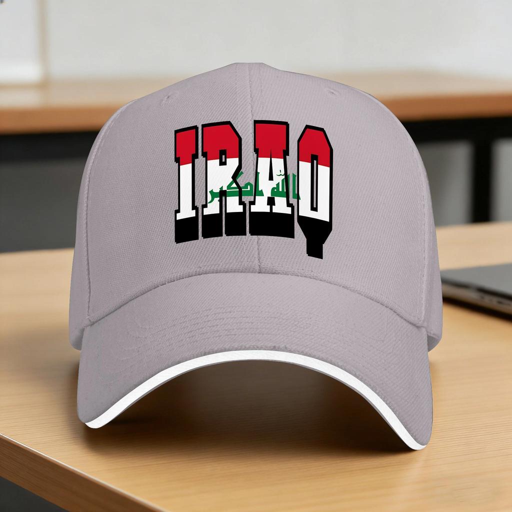 Iraq Country Flag Typography Casual Baseball Cap Trucker Hat Sun Hiking Fishing Hip Hop Hats FeUnisex Unisex Fashion Baseball Caps
