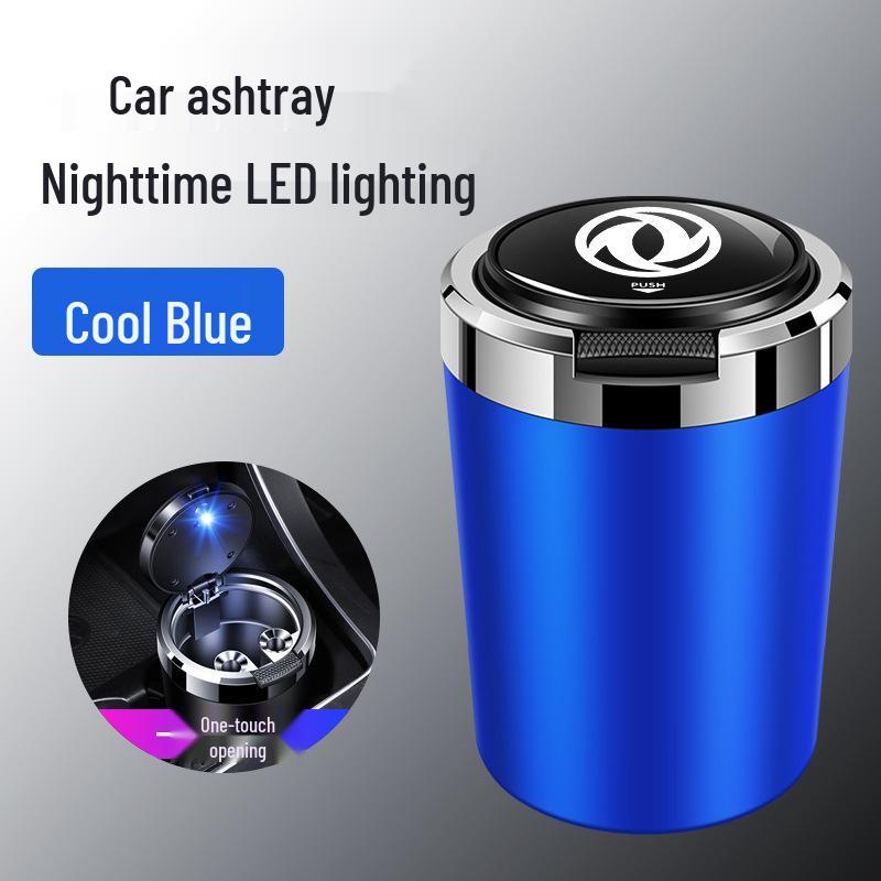 Dongfeng Car Ashtray: Stainless Steel, Flip-Top, Trendy Design