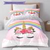 Star Uni-horse Pattern Bedding Quilt Set Quilt Cover Pillowcase Home Decoration Gift (1 * duvet cover + 2 * pillowcase, without core)