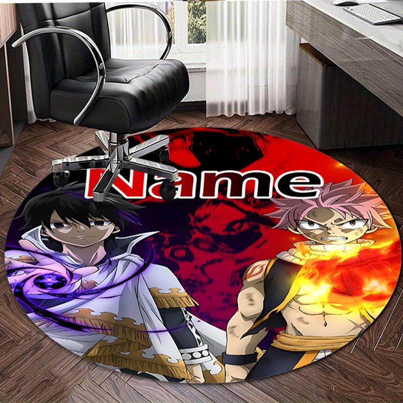Personalized F-Fairy Tail Round Chair Office Rug - Perfect for Mat, Office Chair & More - Ideal Gift for Birthdays and Holidays