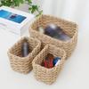 3Pcs Handmade Straw Woven Soft Round Paper Rope Storage Basket for Organizing Decorative Storage Bins Office Storage Box 2025