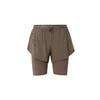 Pantaloncini da Corsa Fitness Due-in-Uno Riflettenti Asciugatura Rapida Dri-Fit Tinta Unita Pantaloncini Donna Cave-Stone DM7746-289
