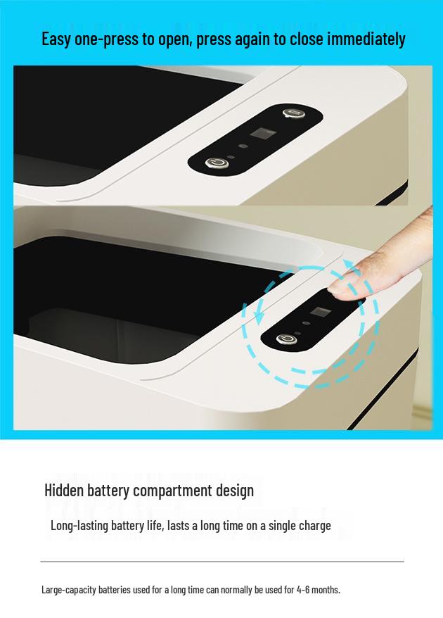 Narrow Fashion Smart Sensor Trash Can for Bathroom