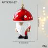 Red and White Sticky Powder Plastic Cartoon Pendant for Christmas Tree Decoration