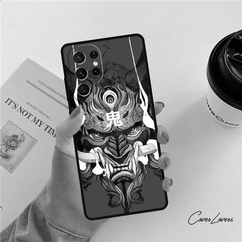 Japanese Hannya Mask Phone Case For Samsung Galaxy S24 S25 S23 S22 Ultra Note 10 20 Plus S20 S21 FE Cover