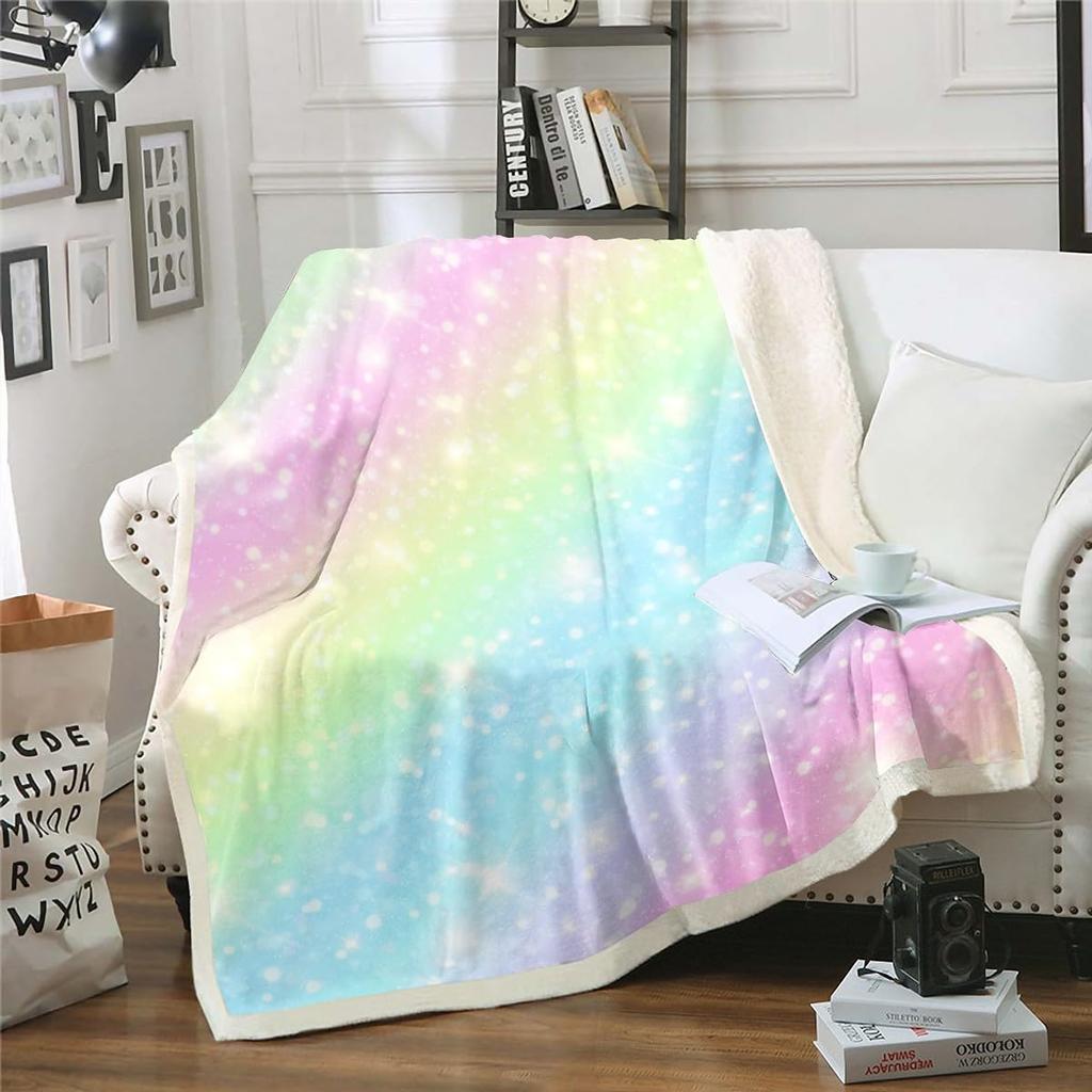 Various Cartoon Aircraft Biplane Jet Helicopter Clean White Background Pattern Flannel Throw Blanket, Warm Cozy Blanket