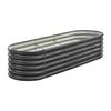 Metal Raised Garden Bed, 2.0 X 0.6 X 0.4 M Oval Outdoor Galvalume Planter Garden Box, Open Bottom Design, Large Planter Raised Bed for Growing