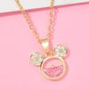 Cute Little Mouse Necklace Female Personality Zodiac Cartoon Pink Zirconium Pendant Jewelry