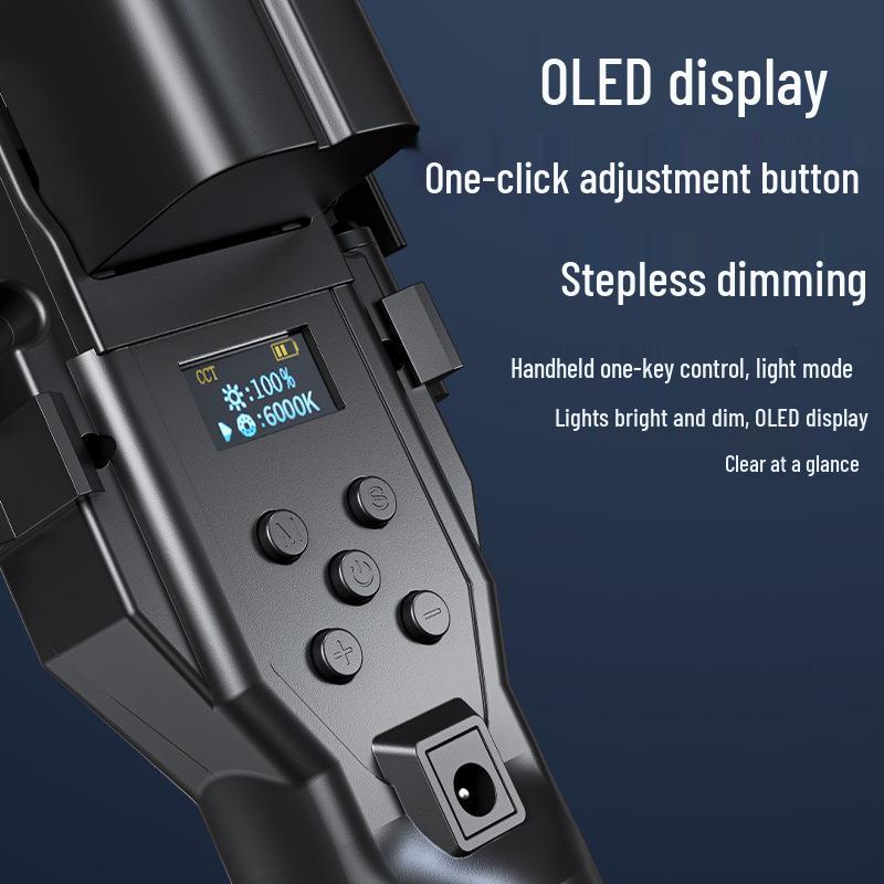 RGB Handheld LED Fill Light Stick with Barn Doors for Professional Outdoor Portrait Photography