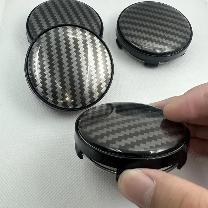 4Pcs/Set 60mm 3D Carbon Fiber Car Wheel Center Hub Cap Dust-proof Cover Universal Auto Wheel Center Hub Caps Cover Accessories