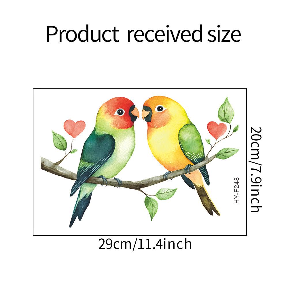 Self-adhesive Wall Stickers Two Birds Love Heart Branch for Kids Room Bedroom Home Decor