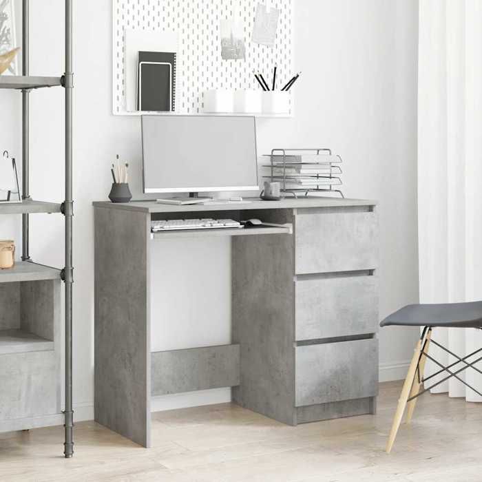 VidaXL Desk Concrete Grey 90x45x76 Cm Chipboard