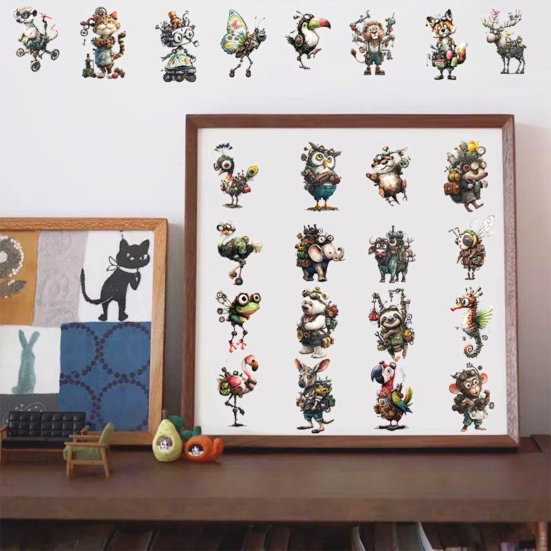 50/100PCS Punk Style Stickers Landscape Decorative Laptop Coffee Art Transparent Luggage Stationery Waterproof PET Stickers