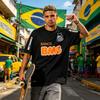 Retro Classic Santos Football Jersey Men Women Short Sleeve Casual Hip Hop Streetwear Sportswear