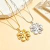 18K Gold Stainless Steel Floral Pendant Necklace for Women