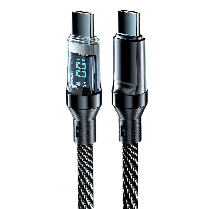 120W Typ-C Ladekabel mit Digitalanzeige, Intelligente Abschaltung, Schnellladung, Verlängerte Länge für Huawei