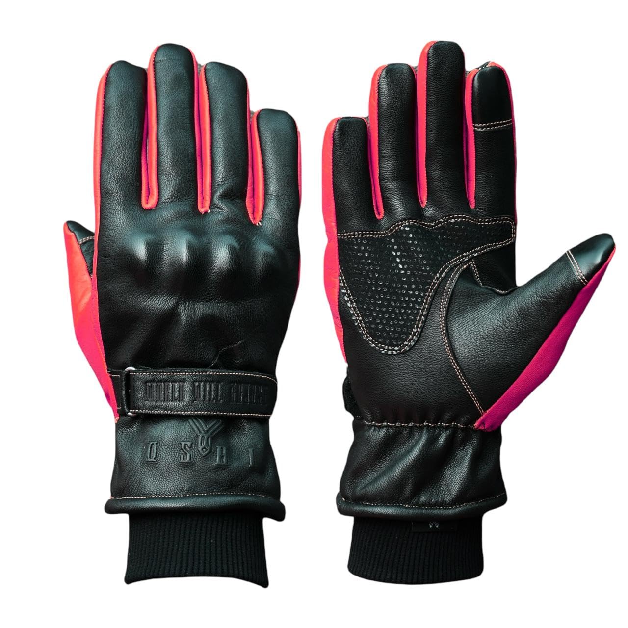 

Motorcycle Winter Goat Genuine Leather Smartphone Brushed Lining (YOSHI) Gloves, Gloves, Leather, Gloves, Compatible, (RED, L)