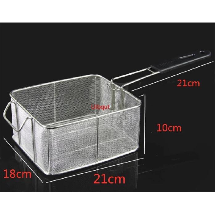 Stainless Steel Fryer frying Basket Screen French Fries Frame Square Filter Net Encrypt Colander Strainer Shaped Frying Meshed