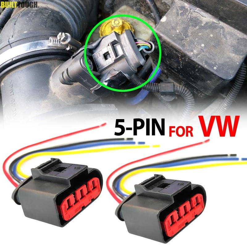 2pc For VW Sharan Golf Bora Polo Passat B5 B6 Touran Jetta Caddy Fox T5 MAF Mass Air flow Meter Sensor Connector Plug 1J0973775A
