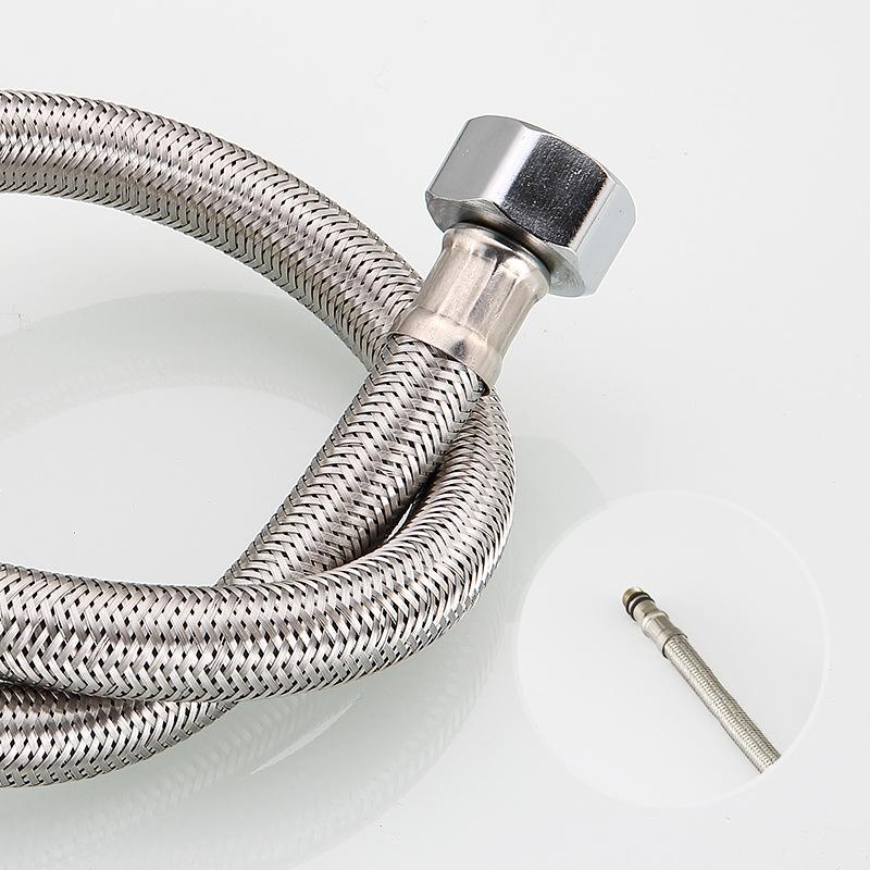 304 Stainless Steel Braided Pipe Water Heater High Pressure Explosion-proof Water Pipe Basin Faucet Pointed Water Inlet Hose