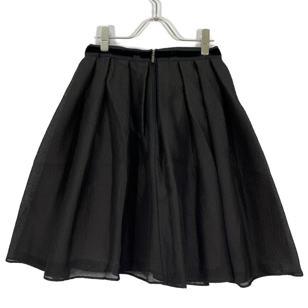FOXEY 37604-SSFN402K Black Silk X Wool Sheer Sakka-Mid-length Skirt Skirt 40 blackUsed