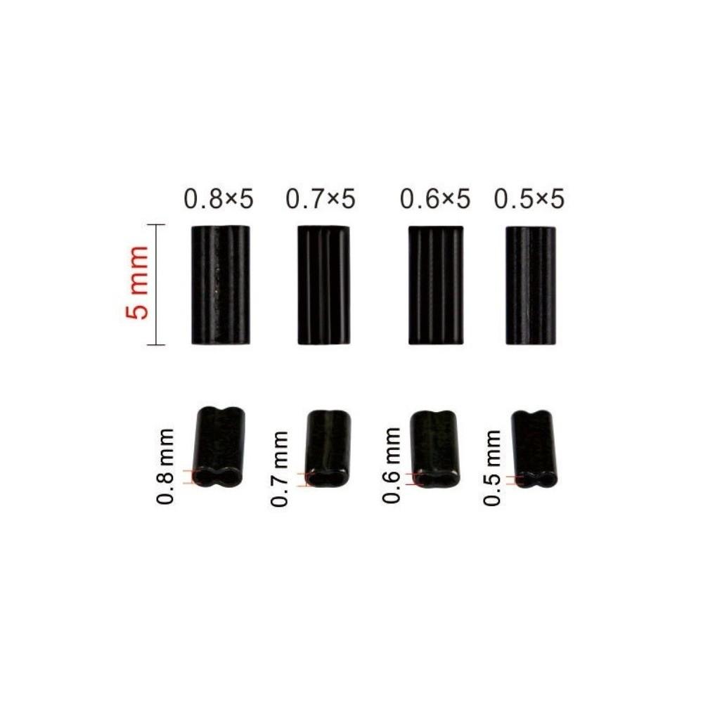 100pcs 100pcs Fishing Wire Leader Fixer Black Fishing Connectors Rigging Use