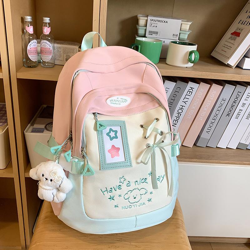 Korean Version Ins Schoolbag Female College Student Cute Large-capacity Computer Backpack Fashionable Color Matching Junior High School Backpack