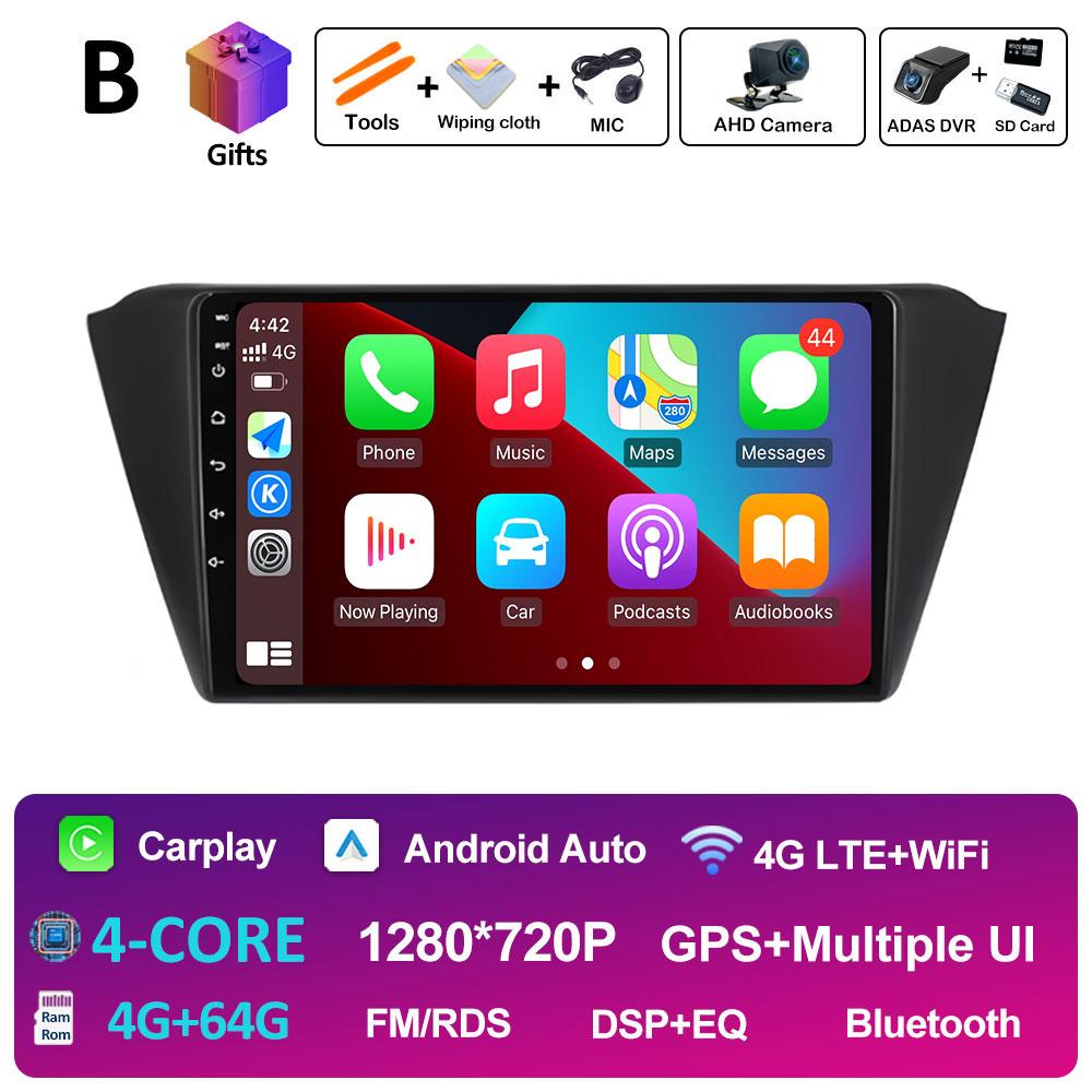 For Skoda Fabia 3 III 2015 - 2019 Android Intelligent System DSP Stereo QLED IPS Screen GPS Navigation Cooling fan WIFI No 2 din