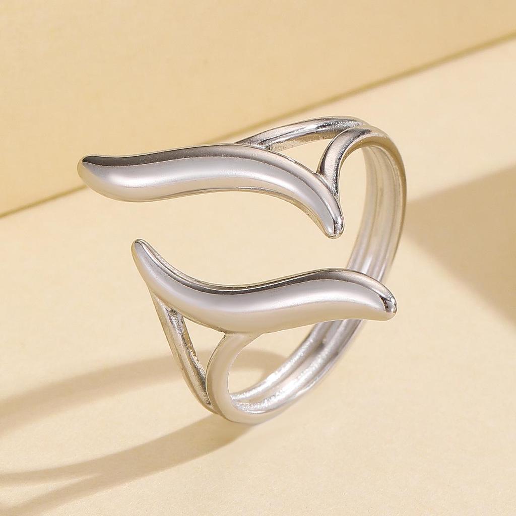 18K Gold-Plated Stainless Steel Geometric Ring: European & American Modern Style