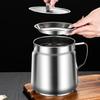 Bacon Grease Container with Strainer And Lid 1.5/2L Stainless Steel Container for Frying Oil Storage Pot Fat Storage Easy-Grip Handle