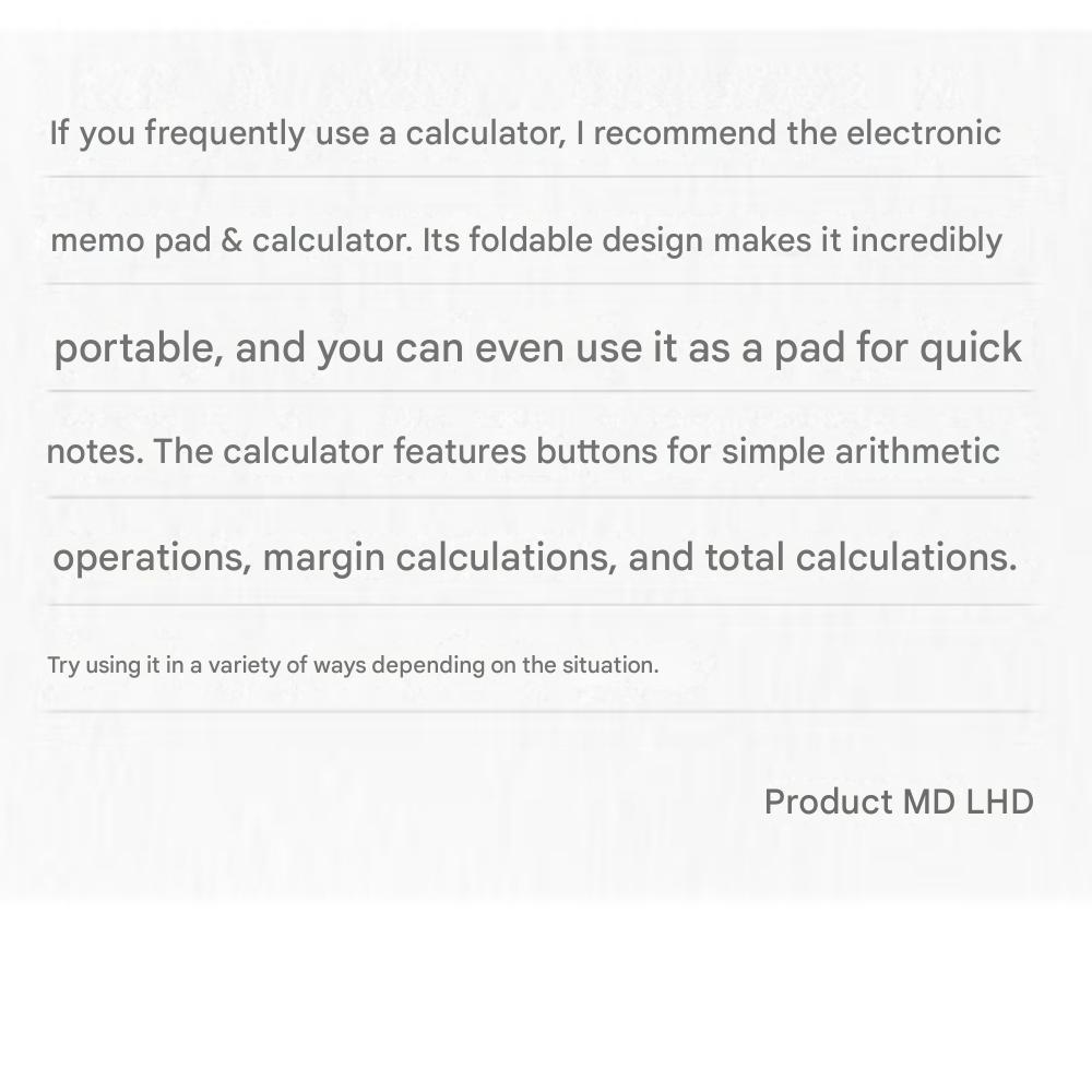Electronic Memo Pad & Calculator