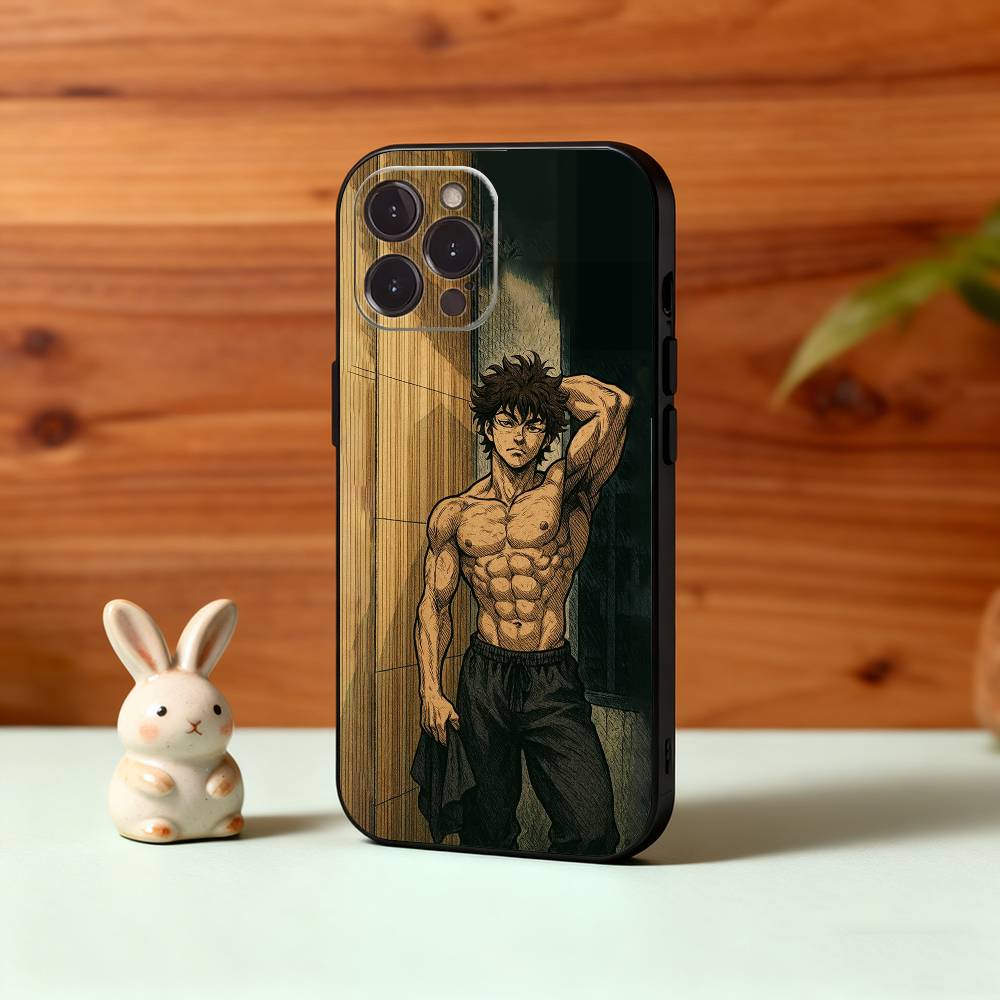 Anime B-Baki H-Hanma Phone Case For iPhone17,16,15,14,13,12,Plus,Pro Max, 5G Others Soft Black Cover