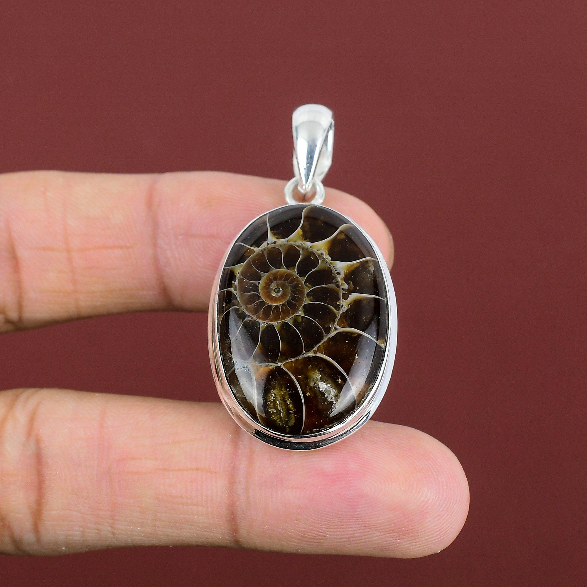 

Ammonite Fossil Pendant Handmade Jewelry Gemstone Pendant 925 Sterling Silver Pendant Ammonite Fossil Jewelry Unique Pendant Gift For Mother