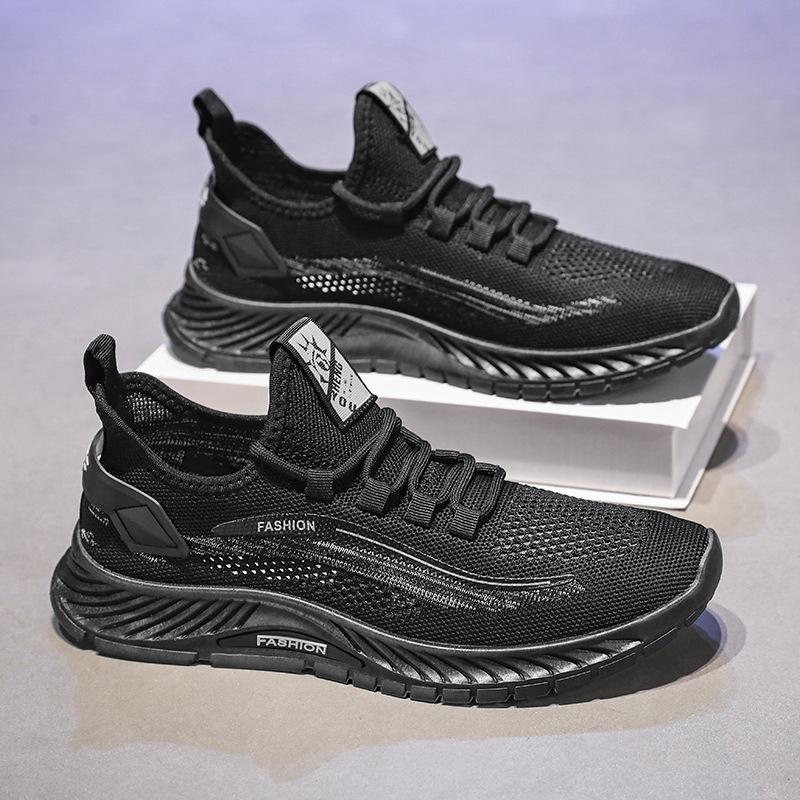 2024 Summer New Flying Woven Men's Shoes Coconut Sports Shoes Non-slip Soft Sole Lightweight Versatile Mesh Thin Casual Shoes