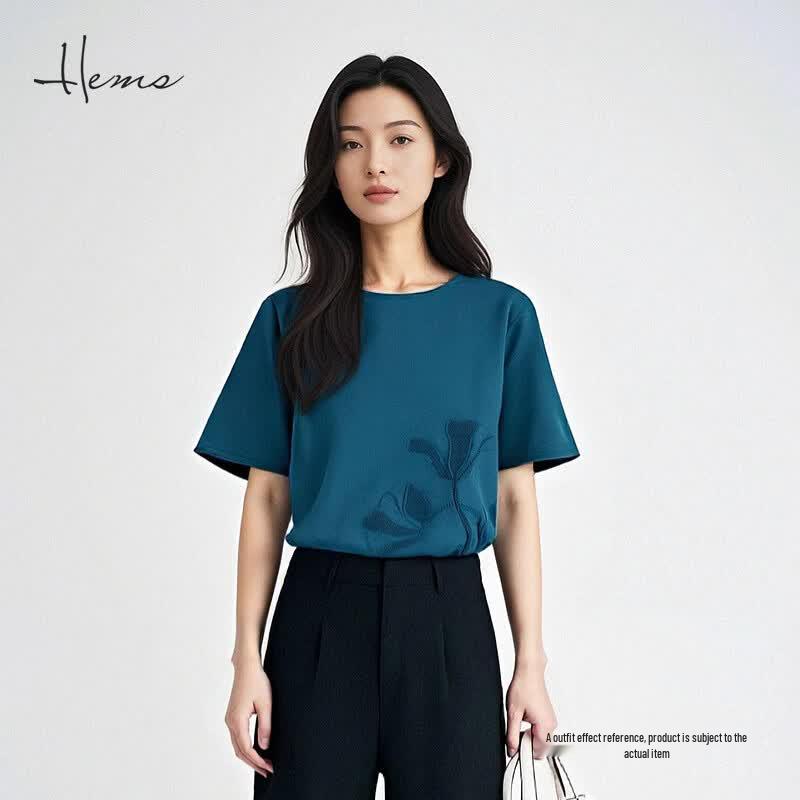 Haermans Women s Short Sleeve Round Neck Knit Top XL