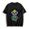 Dark Style Skull Smiley Holding Ball Print Trendy Casual T-shirt Pure Cotton T-shirt