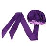Double Layer Satin Bonnet Hair Wraps Long Band Custom Designer Bonnets Adjustable Elastic Bonnet