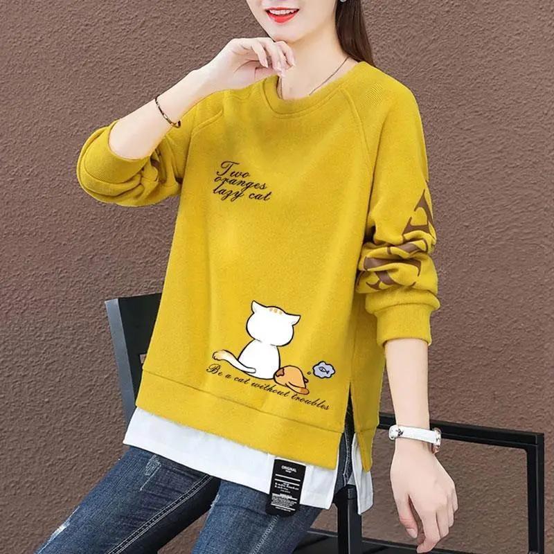 

Женская осенняя спортивная одежда средней длины, свободная куртка с длинным рукавом M жёлтый