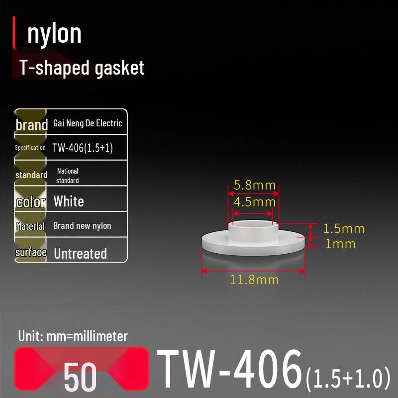 T-Shaped Nylon Gasket Ring Screw Shaft Sleeve with Concave-Convex Insulation Pad M2