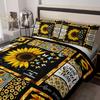 Yellow 3pc Sunflower Bedding Sets Quilt Sunflower Comforter Set Yellow Bedding Sets Western Bed Comforter Set Boho Comforter Set
