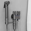 Wall Mounted Toilet Bidet Faucet Set Brass Double Use Bidet Faucet Bathroom Sprayer Gray Bidet Faucet High Pressure Gun Gray
