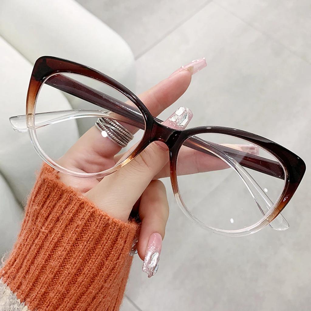 Glasses Women Retro Anti-Blue Light Cat Eye Frame Eyewear Vintage Computer Eye Production Eyeglasses Classic Plain Spectacles