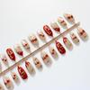 3D Red Cherry Gold-Plated Cat Eye Wearable Nails - Luxurious Skin-Whitening Nail Art Stickers.