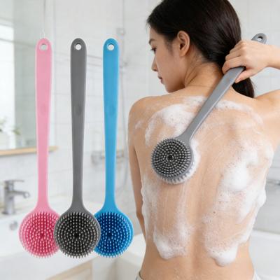 Long Handle Silicone Back Scrubber Double Sided Exfoliating Bath Brush Shower Massage Body Cleaner Daily Skin Care Body Brush