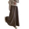 Coffee Lazy Slack Glutinous Rice Culottes Women's Spring and Autumn High Waist Skinny Dropping Casual Loose Wide Leg Pants